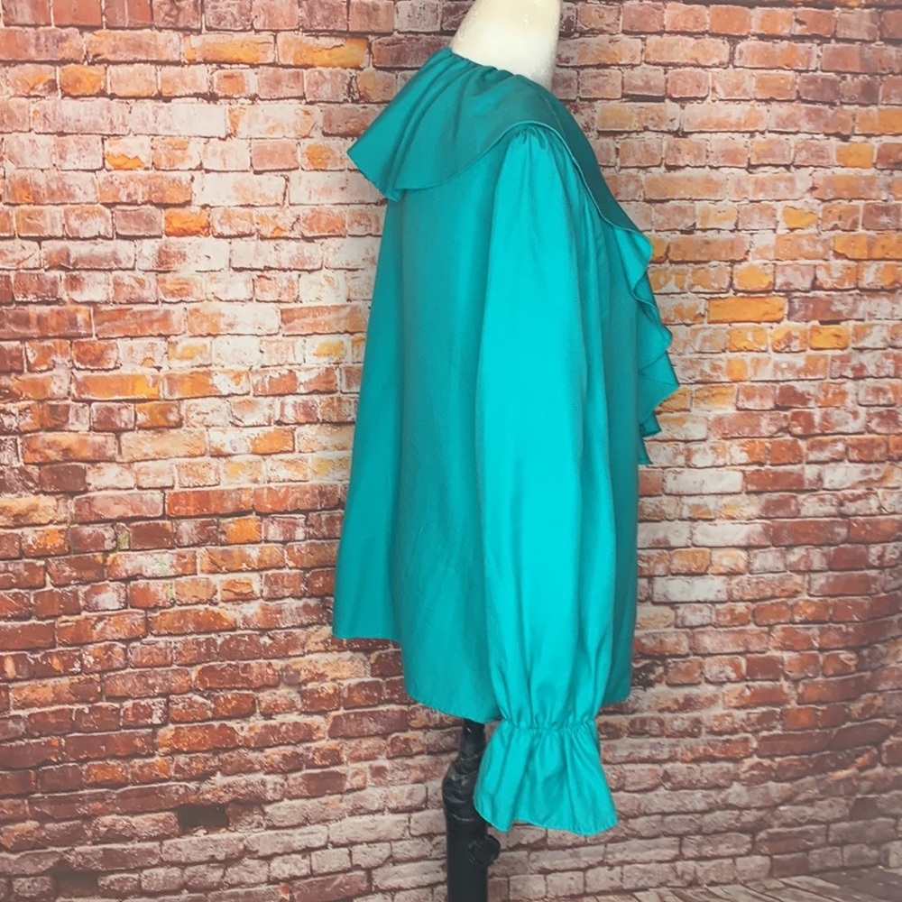 Vintage Worthington Teal Poet’s Blouse - Picture 6 of 11
